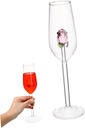 Happyyami Rose Crystal Glass Goblet Elegant Wine Glass for Parties 10 oz Creative Cup Vintage Floral Design for Weddings and Home Use