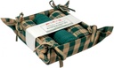 Green Check- 3 Tea Towels and Bread Basket Set