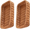 BESPORTBLE 2pcs Imitation Rattan Cutlery Holder Versatile Kitchen Utensil Storage Basket Organizer for Cutlery Spice Jars and Chopsticks Easy to Clean and Maintain for Home and Parties
