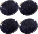 mookaitedecor Set of 4 Blue Sand Stone Crystal Cabinet Knobs with Screws, Oval Shape Healing Stone Drawer Pull Handles for Dresser Home Furniture Decorative