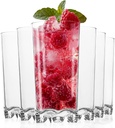Vivocci Unbreakable Tritan Plastic Water Drinking Glasses Set of 6 - Ideal for Juice Beverages & Cocktails - Shatterproof Glassware - Highball Tall Clear Cup Tumblers - Dishwasher Safe Drinkware 12 oz