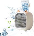 Little Fox Spray Cooling Fan, 2023 New Portable Water Air-conditioning Fan, Cute USB Fan Portable Air Conditioner Humidifier Fan Desk for Desk Room Bedroom Office Dorm Turbo (Grey)