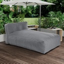 Dineli Chaise Lounge Chair Outdoor Bed Lounger Outdoor Couch Sofa for Pool Comfy Patio Furniture Foam Filling Bean Bed Chair Lazy Sofa for Outside, Water-Resistant Sunbed (Charcoal Gray, 70'' Length)