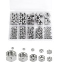 Hex Nuts Assortment Kit - 150PCS Hardware Nuts Sets,4#40 6#32 8#32 10#24 10#32 12#24 1/4-20 5/16-18 3/8-16 1/2-13 Nuts,304 Stainless Steel