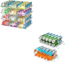 Stackable 4 Tiers Can Organizer Pantry and 2 Packs Clear Width Adjustable Soda Can Organizer for Refrigerator