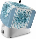 Eucalyptus Aqua Toaster Cover 2 Slice, Kitchen Appliance Covers with Pocket & Loop, Stripes Bottle Flower Cactus Plant Polyester Bread Machine Covers Dust & Fingerprint Protection