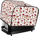 Oven Cover Kitchen Bread Machine Protector,4 Slice Toaster Cover For Home,Fingerprint Coaster Cover,Kitchen Small Appliance,Red Mushroom