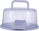 Transparent Round Cake Holder with Snap Locks for Easy For Transport and Stylish Display (Blue)