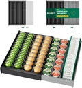 EsLuker.ly K Cup Coffee Pod Holder Organizer, Plastic Coffee Tea Drawer Insert for Counter, Expandable Storage Tray Compatible with Nespresso Vertuo Capsules, Customizable for Various Pod Sizes