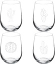 MIP Set of 4 Wine Glass Gift Cactus Collection (17 oz Stemless)