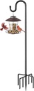 84" Shepherds Hooks for Outdoor, Heavy Duty Bird Feeder Pole with 7 Prongs Base for Hanging Lantern, Hummingbird Feeder, Plant Baskets, Shepherds Hook for Bird Feeders for Outside, 1 Pack