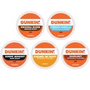 Variety Pack Sampler of Dunkin Donuts K-Cups Coffee Pods—Original, Dark, Caramel, Hazelnut & French Vanilla Coffee—for Keurig Brewers— (24 Count)