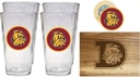 R and R Imports Minnesota Duluth Bulldogs Officially Licensed Kitchen Pack - Wood Cutting Board, 4 Pint Glasses & Magnetic Bottle Opener