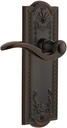 Grandeur PARBEL_PRV_234 Parthenon Solid Brass Rose Right Handed Privacy Door Lever Set with Bellagio Lever and 2-3/4" Backset - Timeless Bronze