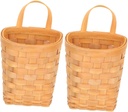 Hemoton 2pcs Wall Hanging Woven Basket for Kitchen Multi-functional Holder Storage for Fruits Vegetables and Utensils Honey -saving Decor for Home and Dorm