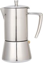 Spout Coffee Pot 300ML 6-cup Stainless Steel Stovetop Moka Espresso Maker Percolator Moka Pot Wide Bottom Home Hand Coffee Tea Pot Kettle Pour Over Kettle (Color : Silver Size : 300ML) (Silver 300ML)