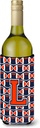 Caroline's Treasures CJ1066-LLITERK Letter L Football Orange, Blue and White Wine Bottle Hugger Bottle Cooler Sleeve Hugger Machine Washable Collapsible Insulator Beverage Insulated Holder
