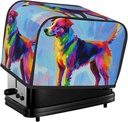 2 Slice Toaster Covers Bread Machine Cover Quilted Dustproof Fingerprint Protectors Small Washable Appliance Cover Colorful Dog Paintings Bread Maker Dust Protection Universal Size
