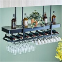 Wine Glass Rack Under Cabinet,Hanging Wine Cabinet Hanger with Light Box,for Kitchen,Bar,Wine Cellar Storage,Organizer,Display(Color1,100x35x27cm)