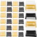 PRETYZOOM 100 Pcs Cupcake Boxes with Transparent Cover Square Bread and Cookie Storage Containers for Egg Yolk Puff and Mooncake Plastic Food Holders