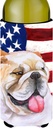 Caroline's Treasures BB9639LITERK English Bulldog Patriotic Wine Bottle Hugger Bottle Cooler Sleeve Hugger Machine Washable Collapsible Insulator Beverage Insulated Holder