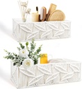 AceList Hand-Woven Macrame Storage Basket, Hanging Wall Baskets with Hooks and Liner - Set of 2, Boho Decorative Organizer for Toilet Tank, Bedroom, Nursery, and Home