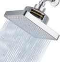 High Pressure Rain Shower Head with Filtered - 6" Square Showerhead Filter for Remove Chlorine and Harmful Substances, Improve Hair and Skin Problems, Chrome