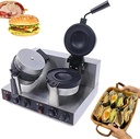 1300 W Electric UFO Burger Making Machine,Commercial Gelato Panini Press Non Stick Coated,Hamburger Waffle Maker Sandwich Press,Adjustable Temperature 50-300℃,Household Or Commercial