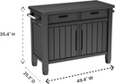 BBQ Outdoor Grill Table, Buffet, Entertainment and Storage Cabinet w/Drawers, Graphite Gray