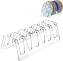 Plate Display Stand With 6 Slots, Transparent Acrylic Plate Organizer， 2025 New Transparent Acrylic Plate Organizerplate Display Stand With 6 Slots