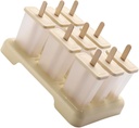 DIY Popsicle Molds Plastic Ice Pop Trays with Sticks Beige Reusable Non-stick Ice Cream Maker for Healthy Homemade Chilled Treats