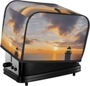 Sea And Lighthouse 2 Slice Toaster Covers Bread Machine Cover Quilted Dustproof Fingerprint Protectors Small Washable Appliance Cover Bread Maker Dust Protection Universal Size