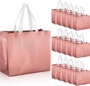 Reginary 72 Pack Reusable Gift Bags with Handles Glossy Reusable Grocery Tote Bags for Wedding Bridesmaid Birthday Christmas