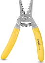 KATA 7 Inch Wire Stripper, Wire Cutter, Cutting for 4-10 AWG Solid Wire and 6-12 AWG Stranded Wire, Multi-purpose Electric Tool Crimper Plier for Crimping Stripping, Yellow