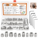 400 Pcs 25 Size Set Screws Metric&SAE Set Screw Assortment Kit 304 Stainless Steel Head Socket Metric Set Screws for Bathroom Fixtures Door Handles(M3-M8, 1/8"-40 to 5/16"-18)