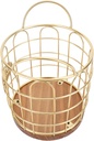 Coffee Storage Basket Pod Holder, Sturdy Metal Wire Design, Weighted Wooden Base Coffee Capsule Storage Basket with Stylish Display and Modern Look, for Kitchen (Gold)