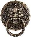 Antique Ring Door Knocker, Antique Lion Head Door Knocker，Bronze Retro Anti- Brass Door Handle for Villa Courtyard Front Door Decor Accessories/Brass/18.5Cm Diameter ( Color(Color:Bronze,Size:18.5Cm D