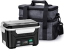 EAST OAK Cordless Electric Lunch Box for Adults, Heated Lunch Box Battery Powered with Automatic Heating, 5.5 Cups Portable Food Warmer with Insulated Carry Bag