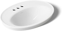 Kohler K-2075-4-0 Serif Self-Rimming Bathroom Sink, White