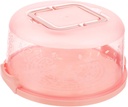Portable Round Cake Carrier with Sealing Buckle and Handle Food Grade PP Cake Storage Box Leak Cupcake Holder Tray for Outdoor Picnics Travel Sandwiches Cookies and Baking