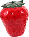VICASKY Food Grade Ceramic Strawberry Jar with Lid Decorative Cookie and Tea Canister Smooth Surface Food Storage Container for Kitchen Cute Red Fruit Design Practical Household Organizer