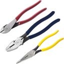 Klein Tools 80020 Plier Set, Made in USA, Lineman's Pliers, Diagonal Cutters, and Needle Nose Pliers, Induction Hardened Knives, 3-Piece