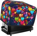 2 Slice Toaster Covers Bread Machine Cover Quilted Dustproof Fingerprint Protectors Small Washable Appliance Cover Colourful Heart Bread Maker Dust Protection Universal Size