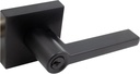 Stone Harbor Hardware Vienna Door Lever with Square Rosette, Entry Latch, KW Keyway, Matte Black