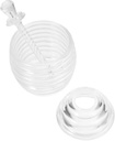 Cabilock Transparent Honey Dispenser with Dipper Plastic Storage Jar for Kitchen Syrup and Honey Easy to Use Mixing Stick for Home Use
