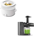 Electric Steamer for Cooking, 2L Ceramic Glaze Non-stick Pot & Juicer Machine,Slow Masticating Juicer with 2 Speed Modes & Quiet Motor,Cold Press Juicer Machines with Reverse Function