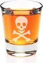 Skull Poison Design Engraved Fluted Shot Glass