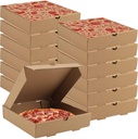 Pizza Boxes, 15 Pack 7.3 x 7.3 x 1.6" Kraft Corrugated Pizza Boxes Pizza Takeout Boxes Food Delivery Boxes Gift Packing Boxes Takeaway Mailing Shipping Storage Boxes for Pizza, Cake, Cookies(Red)