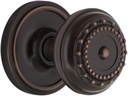 Nostalgic Warehouse Classic Rosette Single Dummy Meadows Door Knob in Timeless Bronze
