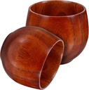 2Pcs Japanese Style Wooden Sake Cups Smooth Drinking Tea Cups for Sake Spirits Water Elegant Natural Design for Home Bar Restaurant Entertaining